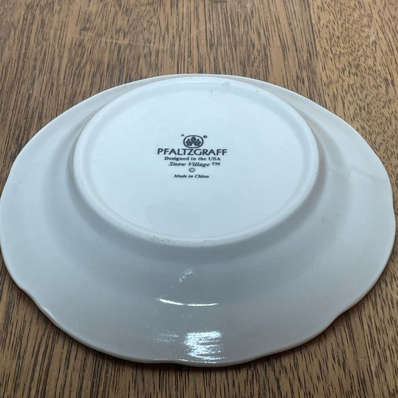 Pfaltzgraff White Mug and Saucer with Red Barn Holiday Design - Picture 5 of 6